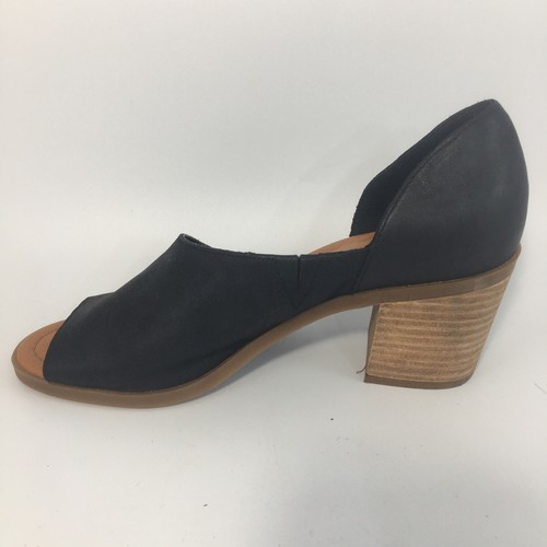 Sole Society Ralimia Sandal Women's Size 8.5 Black Leather Stacked Heel Open Toe - Picture 8 of 13