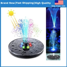 Solar Powered Fountain Water Pump Night Floating Garden Bird Bath Kit w/ 6 LED