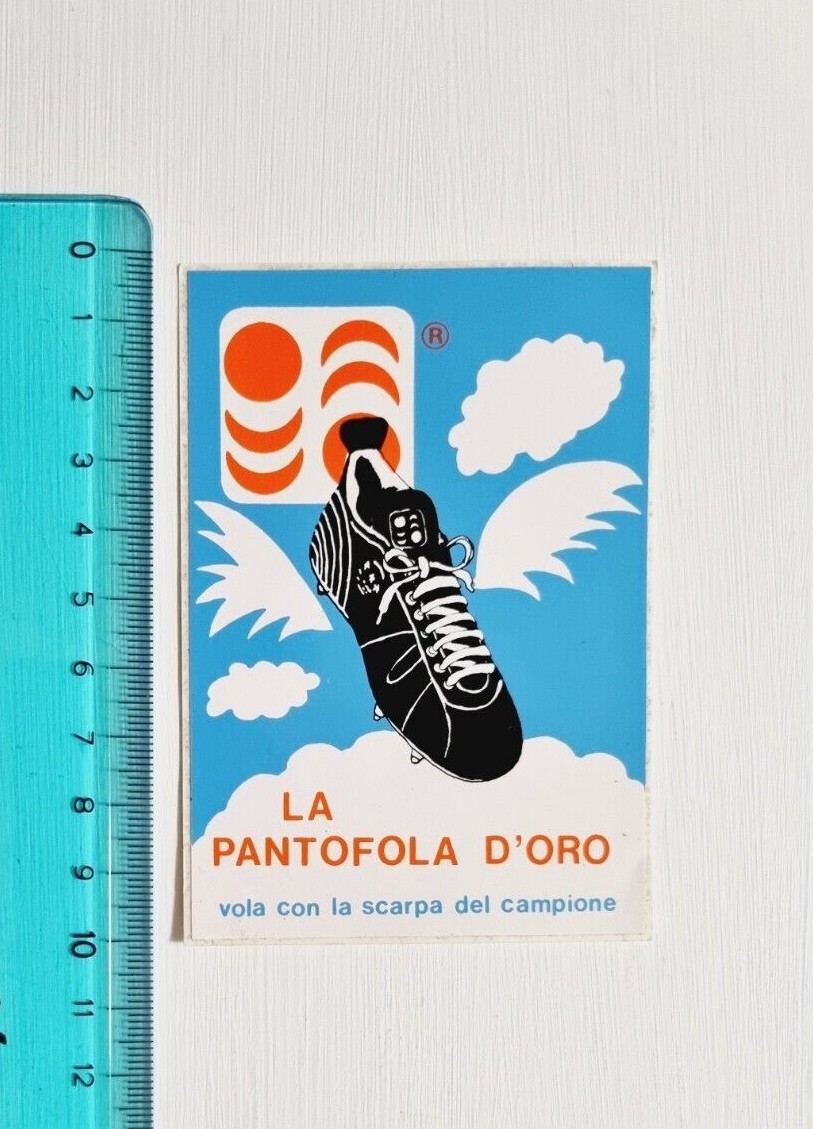 PANTOFOLA D’ORO ADESIVO LA PANTOFOLA D'ORO SCARPE STICKER AUTOCOLLANT VINTAGE 80s ORIGINAL