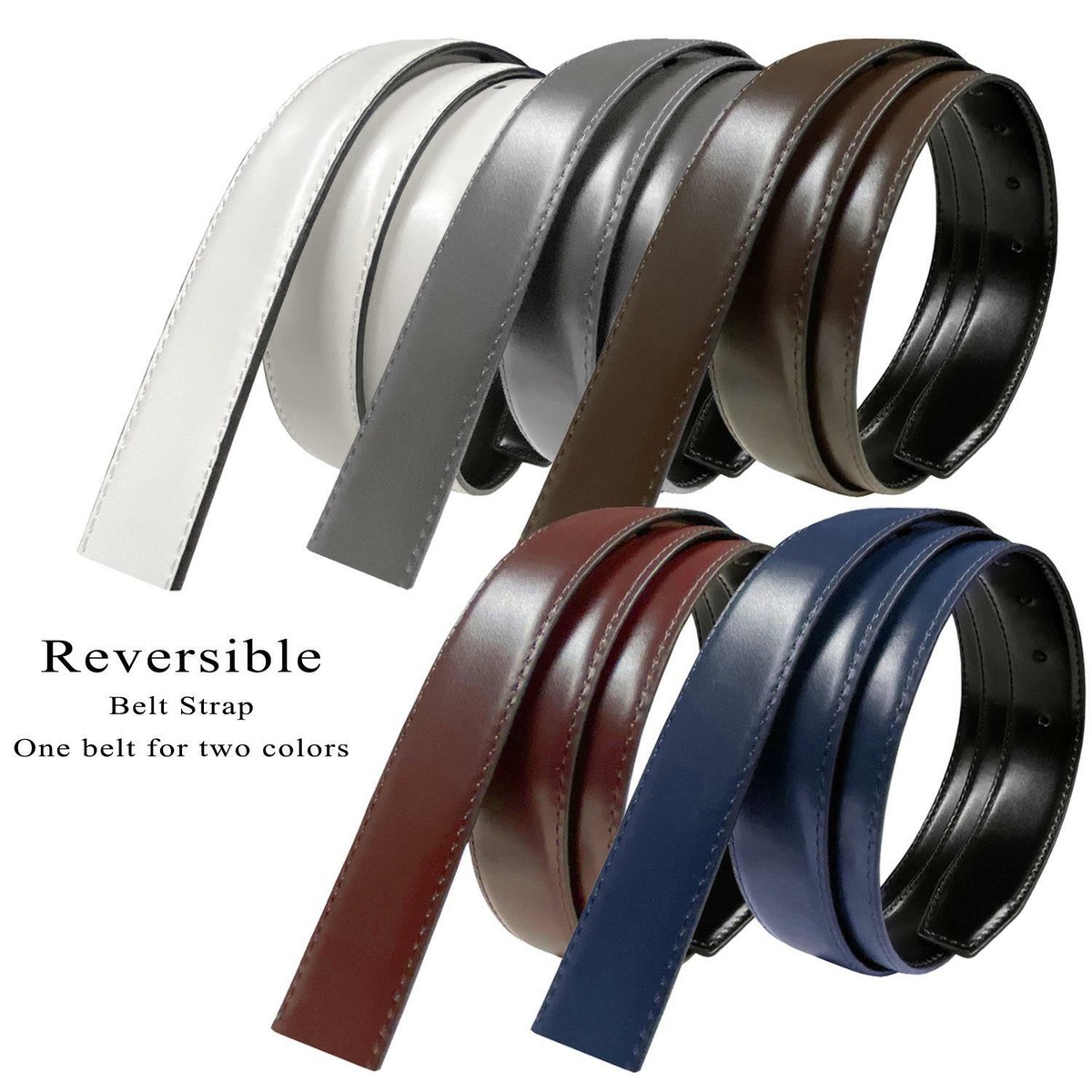 Reversible Genuine Leather Belt Strap 1.5\
