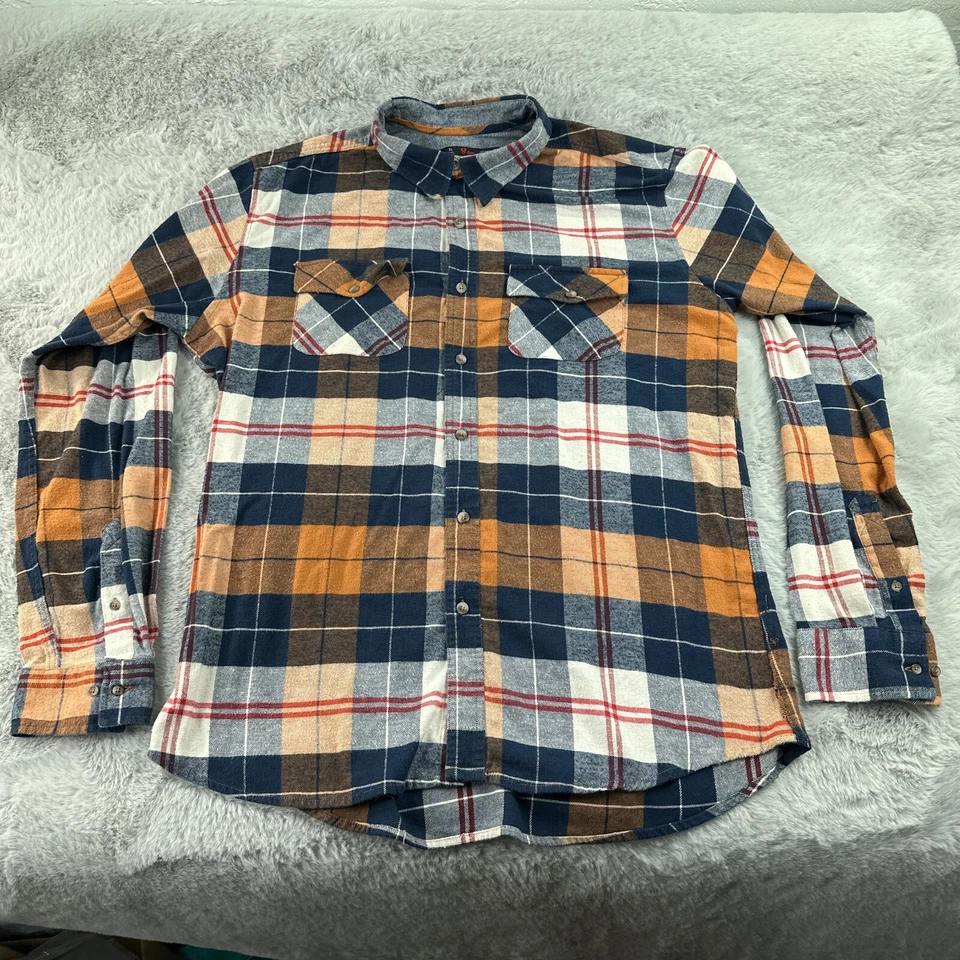 Camisa de franela estoica para hombre extra grande azul a cuadros exterior camping senderismo aventura Foto 3 de 4