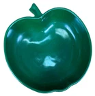 Vintage Hazel Atlas Milk Glass Apple Shaped Large Bowl, Green
