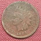 1864 Indian Head Cent WITH L 1c One Penny Pointed Bust Circulated #41703