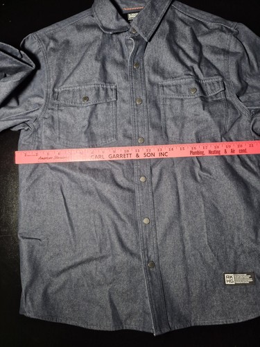 Camisa Para Hombres Mediana Calce Relajado Alaska Hardgear Manga Larga A Presión Azul Oscuro - Imagen 11 de 18
