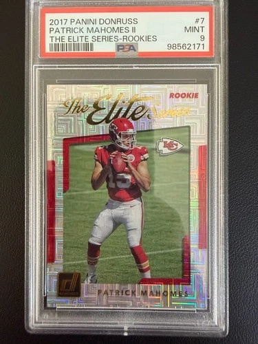Patrick Mahomes #7 2017 Panini Donruss The Elite Series Rookie PSA 9 Chiefs