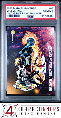 1992 MARVEL UNIVERSE #88 WOLVERINE GHOST RIDER AND PUNISHER PSA 10