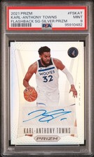 2021 PANINI PRIZM FLASHBACK SIGNATURES #FSKAT KARL-ANTHONY TOWNS PSA 9 AUTO