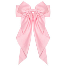 1PC Satin Hair Bows for Women Large Hair Barrettes Ribbon for Girls Giant Long B