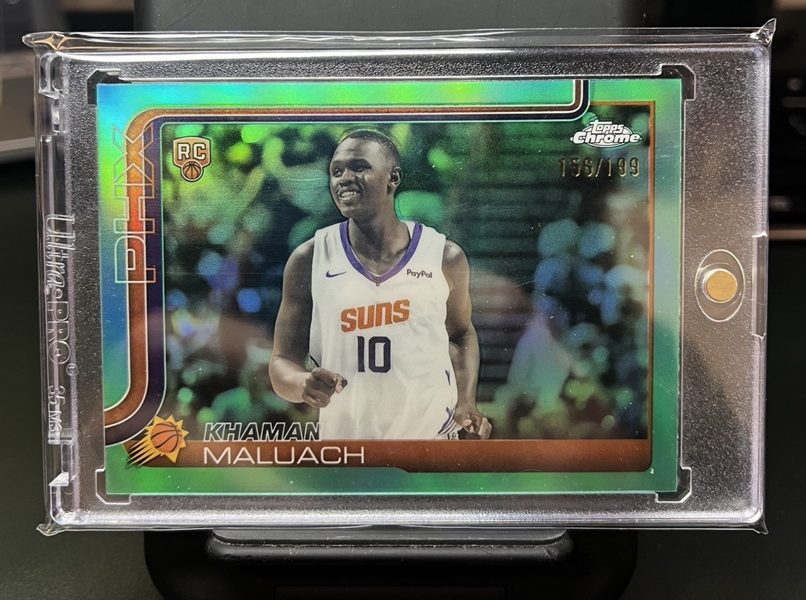 2025-26 Topps Chrome - Khaman Maluach #260 Aqua Refractor Numbered /199 (RC)
