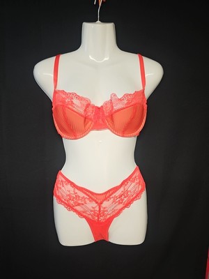 Adore Me Selma Contour Bra Set bra 36 D Cheeky S Bittersweet Red #BR-11617