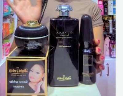 Abebi white Gluta Black  Body Lotion , Face Cream, Serum and black soap 4 in 1 