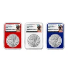 3pc Set - 2023 (W) $1 1-oz American Silver Eagle NGC MS69 Black Label Red White