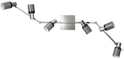 Energiespar Spotbalken 6 Flammig Spot Chrom Glas 116cm Schwenkbar 6x E14 - Bild 1 von 3