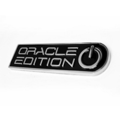 Oracle Emblem - Universal Edition Badge, Left/Driver, Black/White