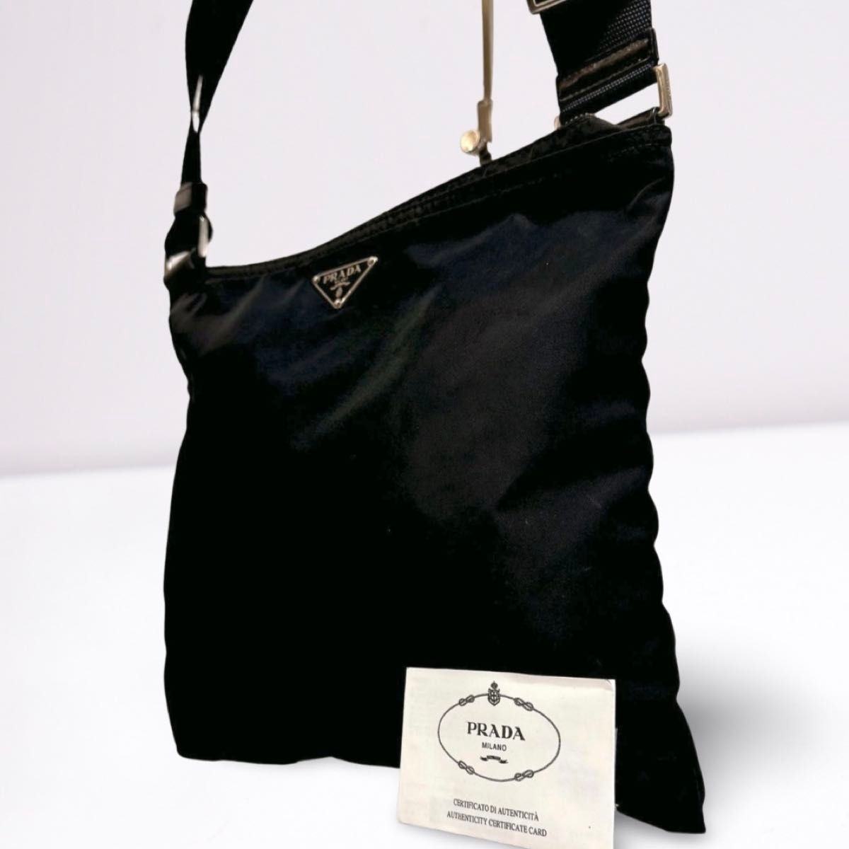 RARE PRADA nylon shoulder bag with triangle logo crossbody sacoche