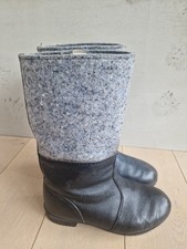 Alte DDR NVA Milit&auml;rstiefel Leder Filz Winterstiefel Fizstiefel  Schm&ouml;lln Gr. 28