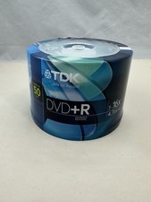 New TDK DVD+R 1-16x 4.7Gb 50 Count Disc Pack New Sealed