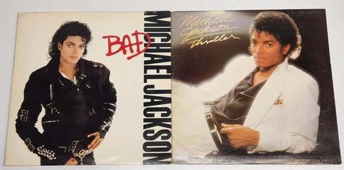 MICHAEL JACKSON LP LOT - THRILLER/BAD original epic vinyl album Free Shipping