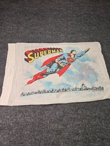 Vintage 1978 Superman DC Comics Muslin Pillow Case Fabric Panel USA Sears