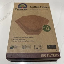 If You Care Unbleached Coffee Filters No. 4 100 Ct brand new
