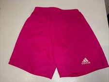Adidas Girls electric pink elastic/drawstring waist shorts Size Youth Medium EUC