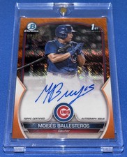2023 Bowman Chrome 1st Auto Moises Ballesteros Orange Shimmer FOTL 01/25 Cubs!!!