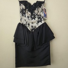 GUNNE SAX 80s Vintage NWT Jessica McClintock Dress Corset Lace Bodice Large Bow