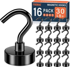 16pc Magnetic Magnet Hooks for Cruise Cabin Office Kitchen Refrigerator Garage
