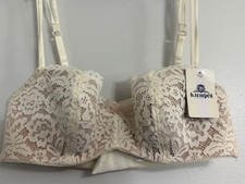 NEW b.tempted by Wacoal Ciao Bella Balconette Bra White and Nude 34C 953144