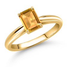 Gemstone Solitaire Engagement Ring Womens 10K Yellow Gold Wedding Ring