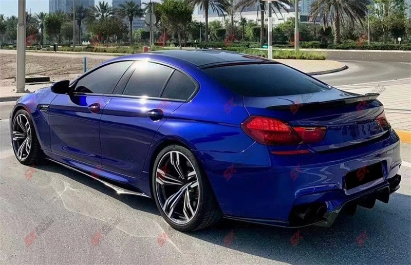 Kit de labios de extensión de faldones laterales forjados/fibra de carbono/negro brillante para BMW M6 12-19 Foto 4 de 4