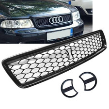 Sportgrill Kühlergrill Frontgrill für Audi A4 (B5) 11.1994-09.2000 sw Logohalter