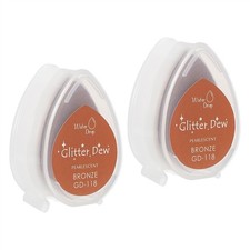 Craft Ink Pads for Stamps, 2 Pcs Washable Finger Print Ink Pad Rainbow, Bronze