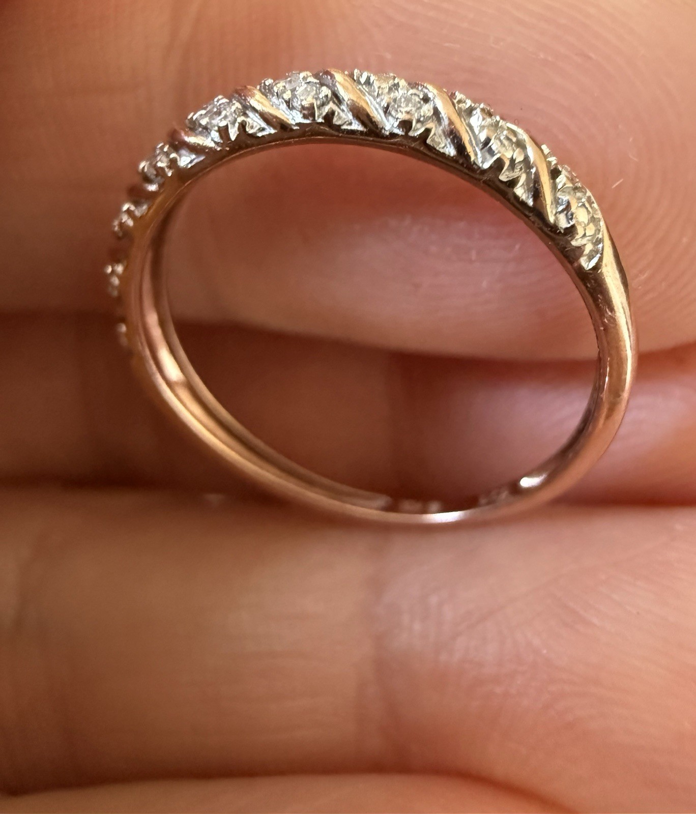 1.15g Solid 10k Rose Gold Stackable Sculpted Cabl… - image 12