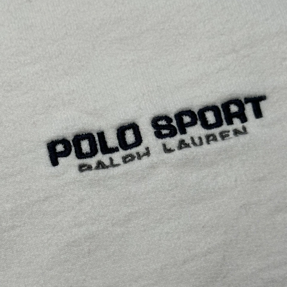 Sudadera con Capucha Polo Deportiva Ralph Lauren De Colección Años 90 XL Blanca Pullover Sudadera Foto 3 de 4