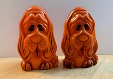 Vintage J.S. N.Y Bassett Hound Salt & Pepper Shakers, Plastic
