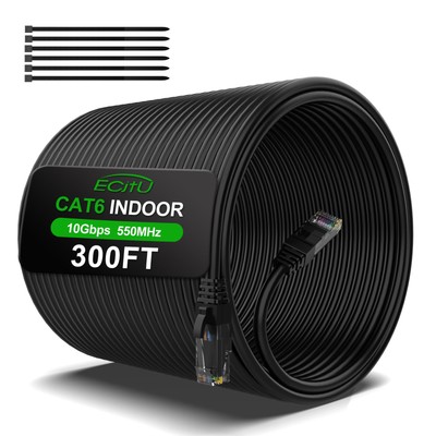 300FT Cat6 Ethernet Cable, Cat 6 Patch Cable, Cat6 Internet Cable, UTP Networ...