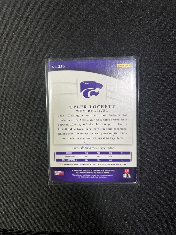 2015 Panini Immaculate Collegiate Tyler Lockett Rookie Auto # 50/99 - Image 4 of 4