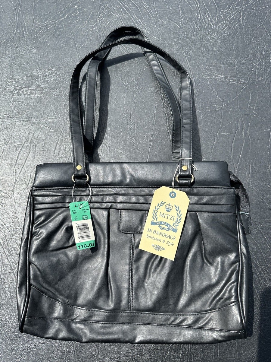 Vintage New Old stock 1980s Mitzi Baker Leather HandBag Purse Tags