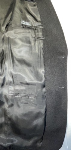 100% Camel Hair Blazer Sz 42 Long Jacket Sport Coat Roundtree & Yorke Black Nice - Picture 5 of 11