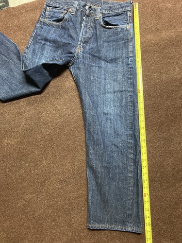 VINTAGE 1947 STILE LEVIS 501XX BIG E JEANS UOMO BLU INDACO CIMELLA DENIM 32 - Foto 13 di 13