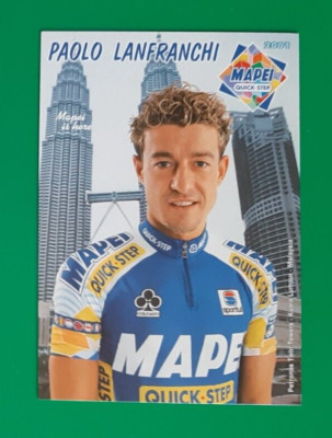 CYCLING cycling card PAOLO LANFRANCHI team MAPEI Quick Step 2001