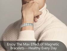 Men Magnetic Bracelets Titanium Steel Magnet Health Bracelet Ultra Strength