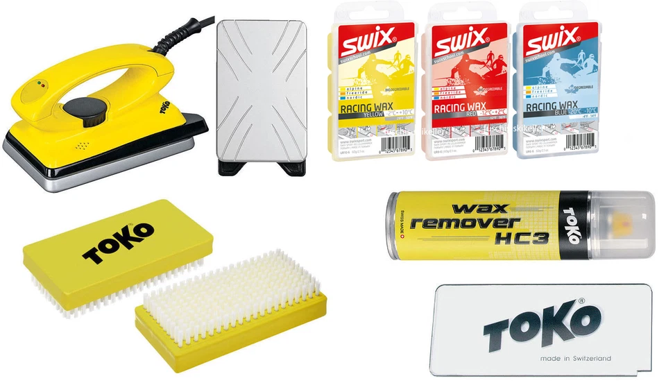 Toko & Swix Skiwax Set 7-teilig mit Bügeleisen ALPIN - NORDIC - BOARD