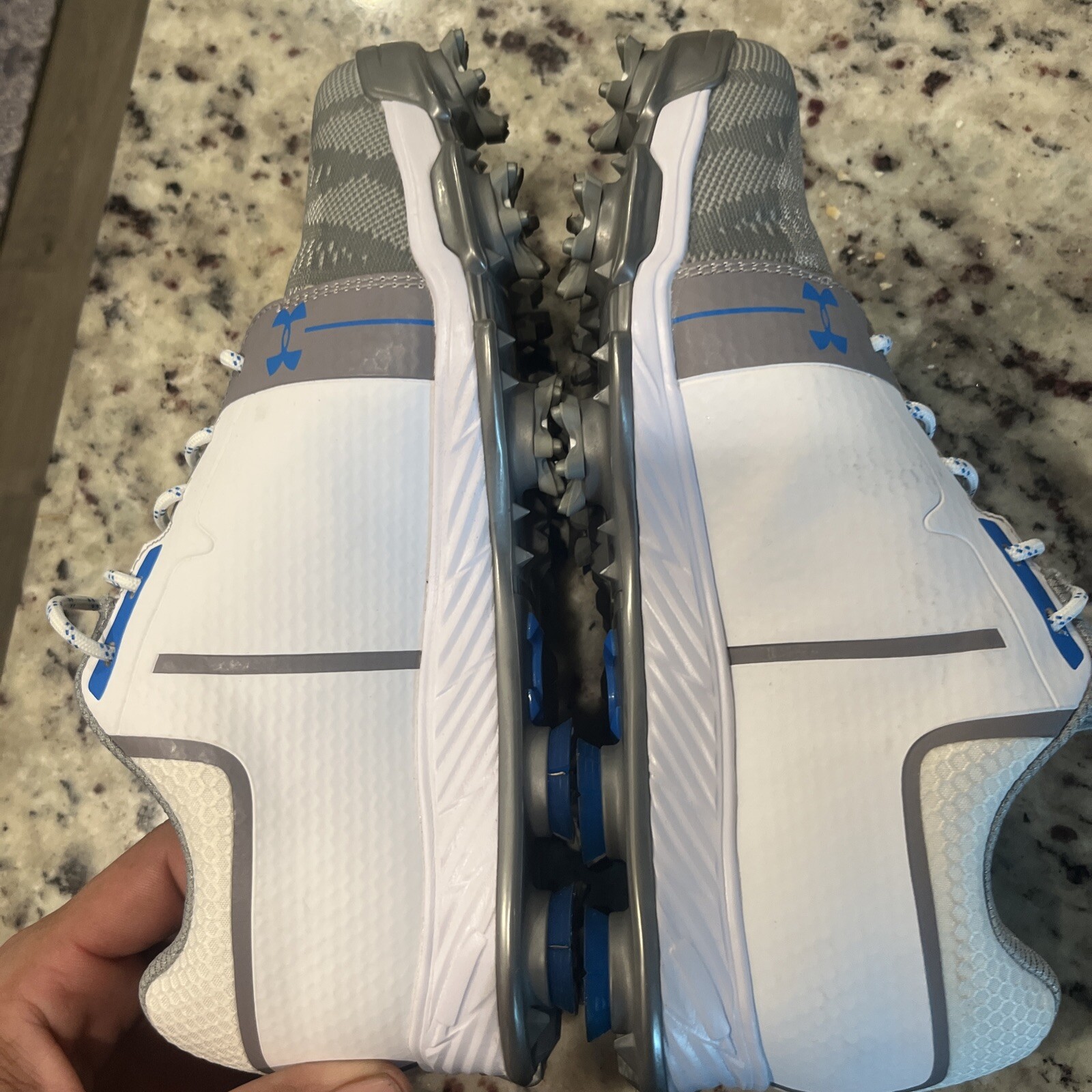 Under Armour UA Tempo Sport Golf Cleats White Grey Blue 1292752-141 Womens 6 thumbnail 6