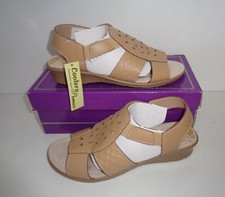 Ladies Leather Sandals New Womens Wedge Comfort Summer Open Toe Shoes Sizes 4-7