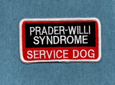 PRADER-WILLI SYNDROME SERVICE DOG -  Service Dog vest patch 