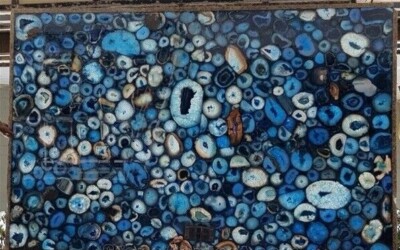 Agate Semiprecious Stone Slabs - Crystal Quartz - Semi Precious Stone Blue Agate