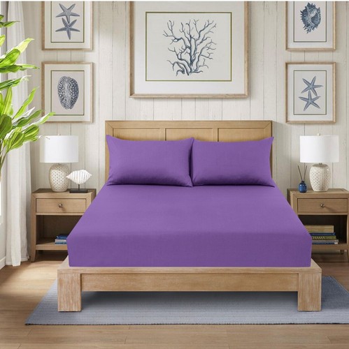 Spannbettlaken Bettwäsche 100% Poly Baumwolle Single Double King Super King Size - Bild 19 von 41