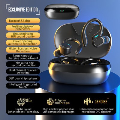Bluetooth 5.3 Headset Wireless TWS Earphones Earbuds Stereo Headphones Ear Hook